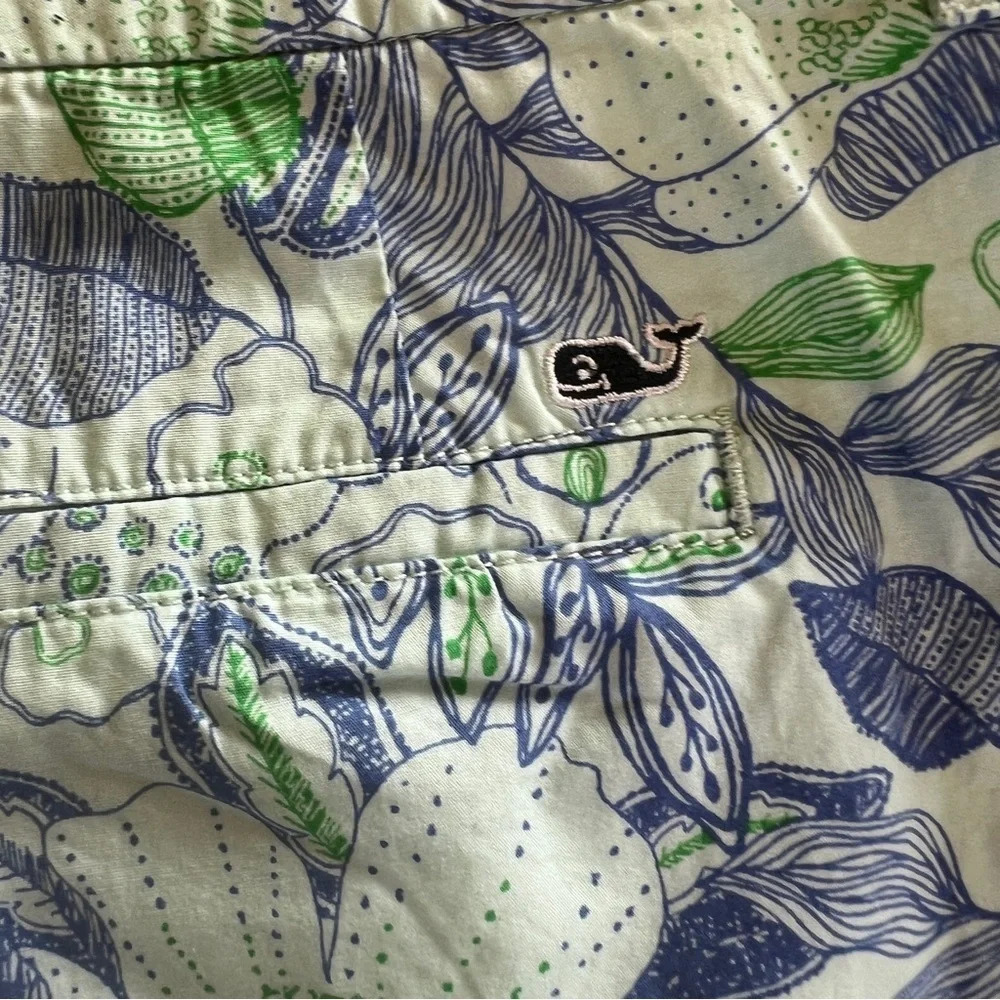 Vineyard Vines Size 0 Cordia Floral Dayboat Shorts Blue Green White Wintermint - Picture 6 of 9